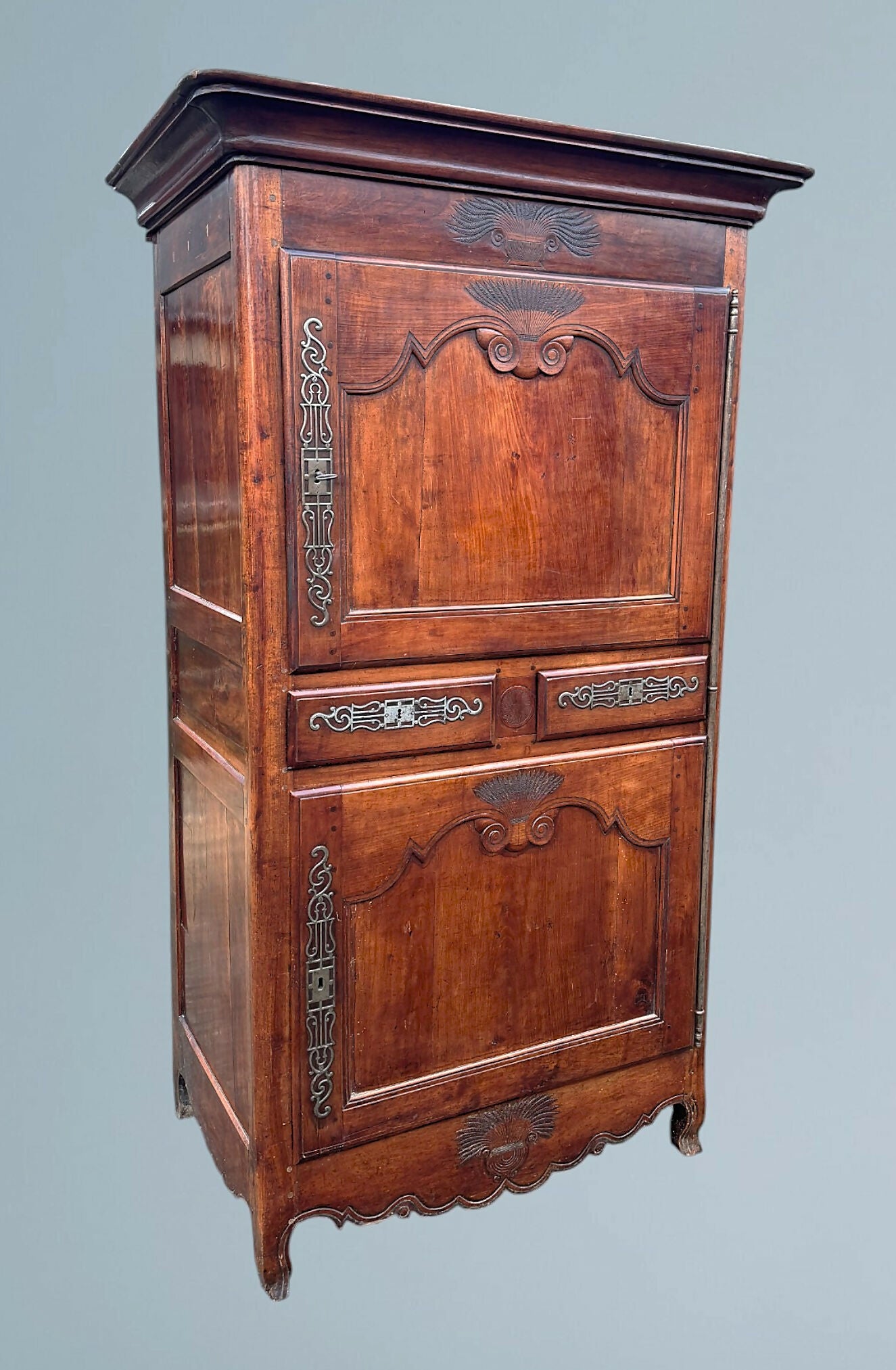 18th Century French Walnut Armoire / Walnut Wardrobe