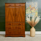 Large Mid Century Tallboy Linen Cabinet with Drawers