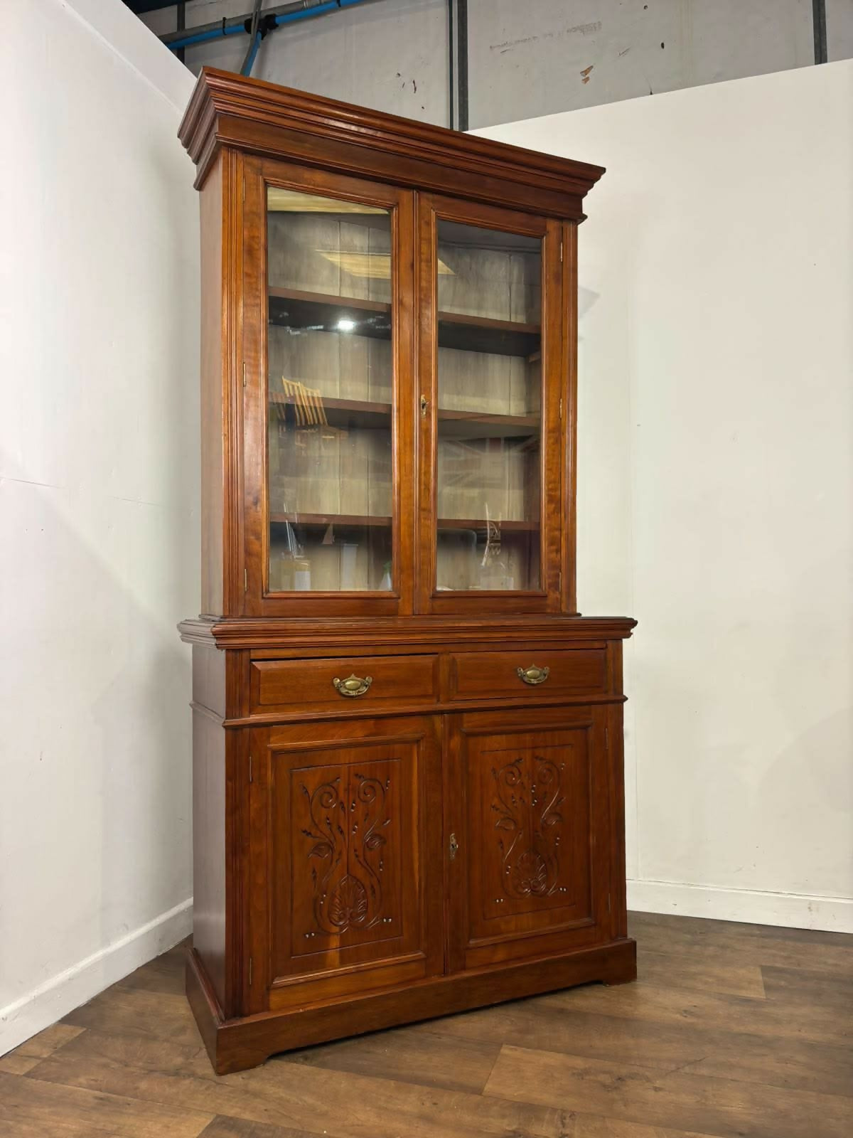 Edwardian Mahogany Glazed Bookcase