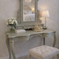Vintage French Dressing Table & Mirror | Hand Painted Vanity | Ornate French Bedroom Furniture