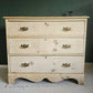 Antique Pine Chest of Drawers with stencils , three large drawers
