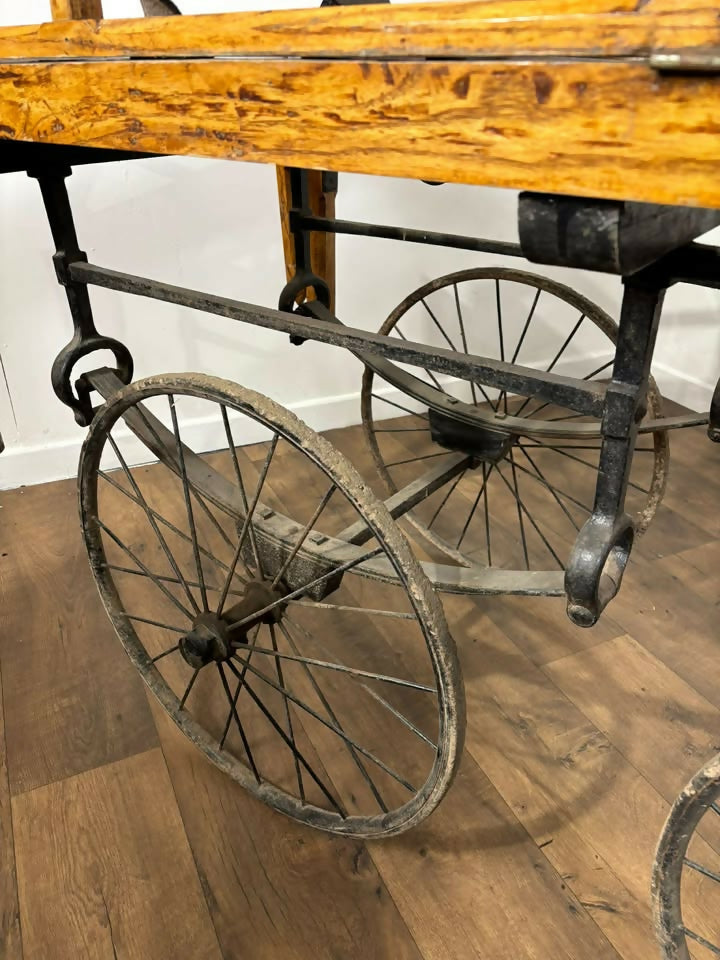 Victorian Wooden & Cast Iron Coffin Cart