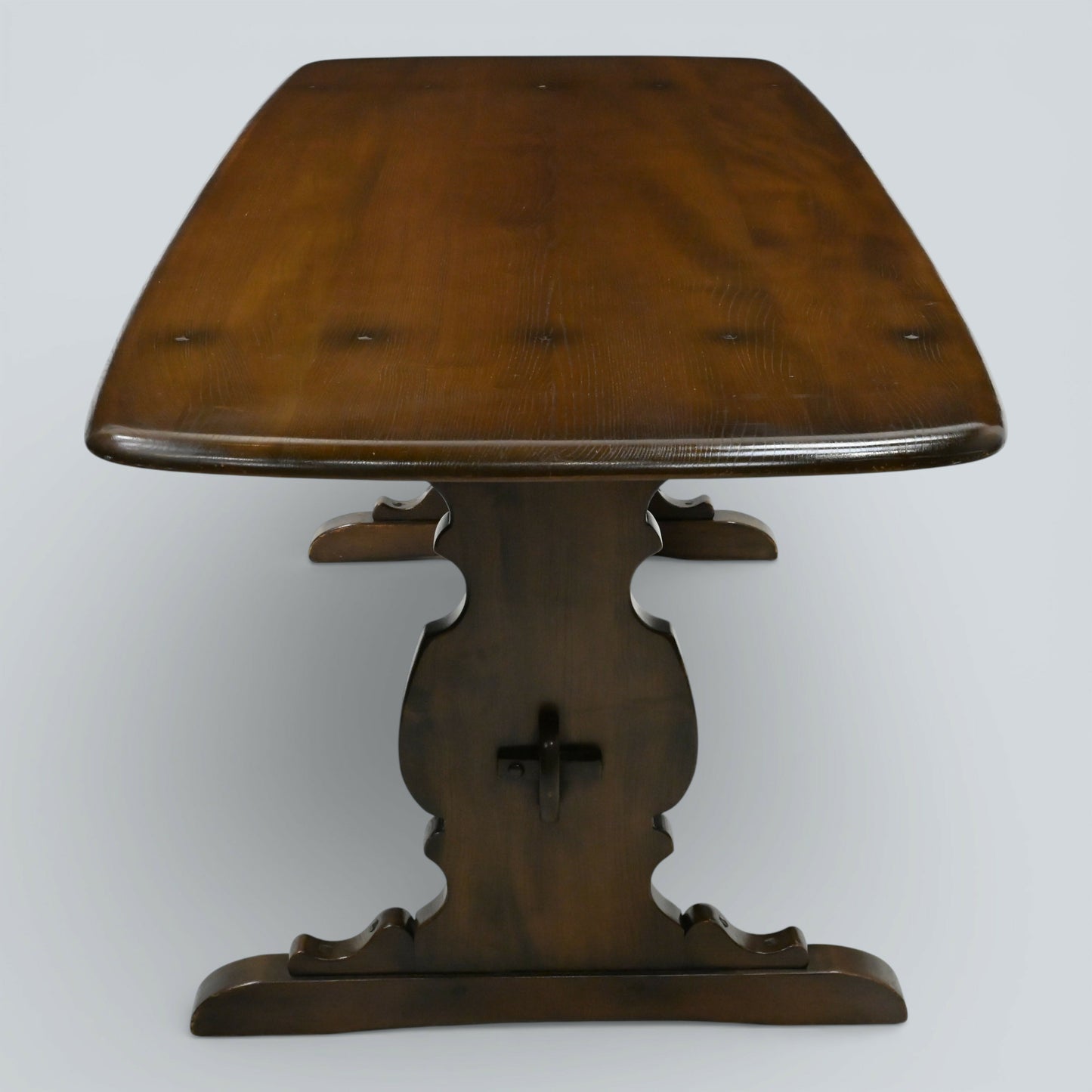 Ercol Elm Dining Table Plank Top Retro Traditional Dark Finish FREE UK Delivery*