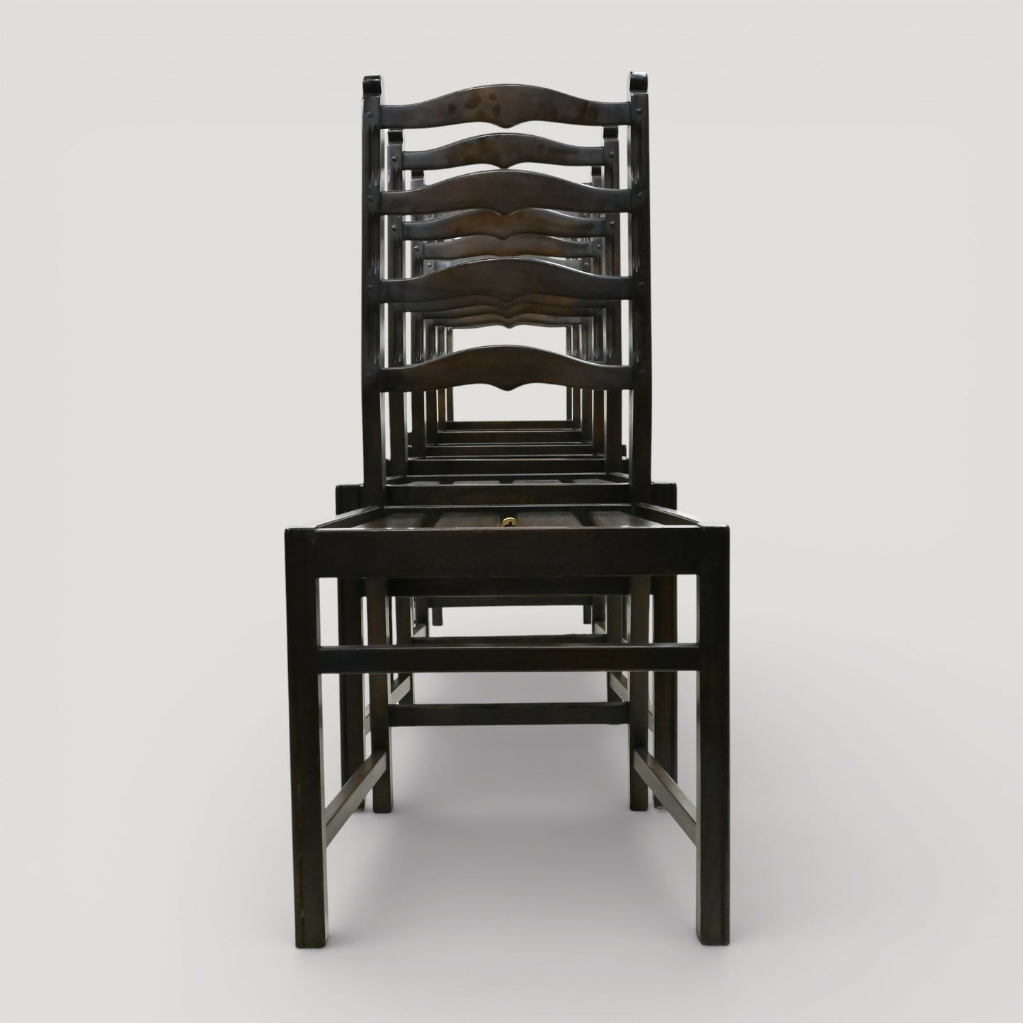 Set of 6 1970s Ercol Ladderback Dining Chairs Dark Finish FREE UK Delivery*