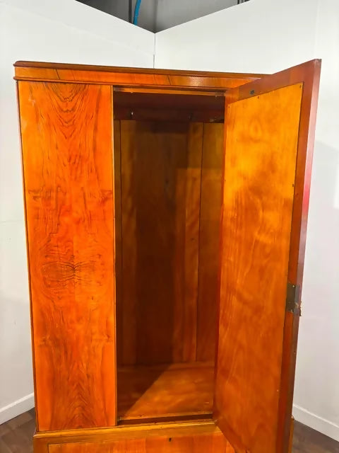 Art Deco Walnut Single Door Wardrobe