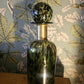 Green Glass Apothecary Bottle with Brass Collar
