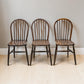 3 Antique Old Pub Style Kitchen Chairs Windsor Bow Back Elm Seats FREE Delivery*
