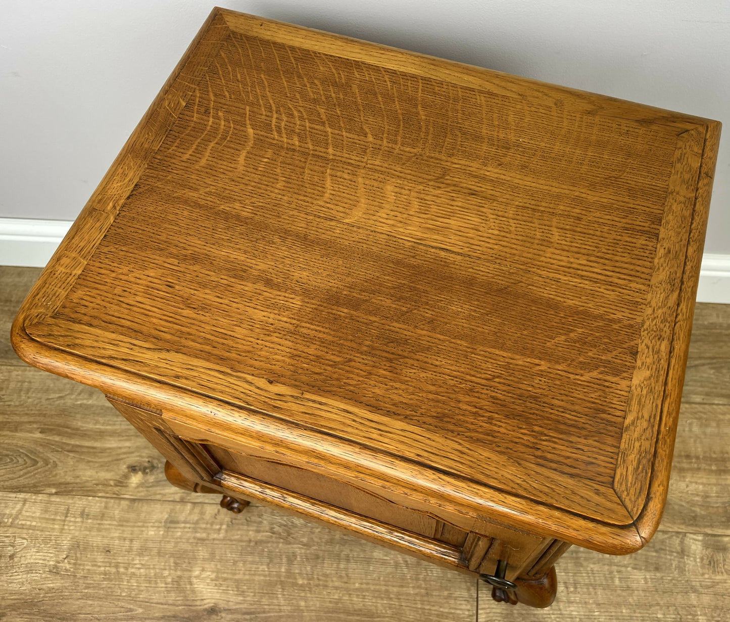 Pair of Bedside Tables Vintage French Louis Oak Nightstands Cabinets LOT 6306