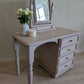 Vintage Dressing Table with Mirror Hand Painted Vanity Desk in a Blush Taupe