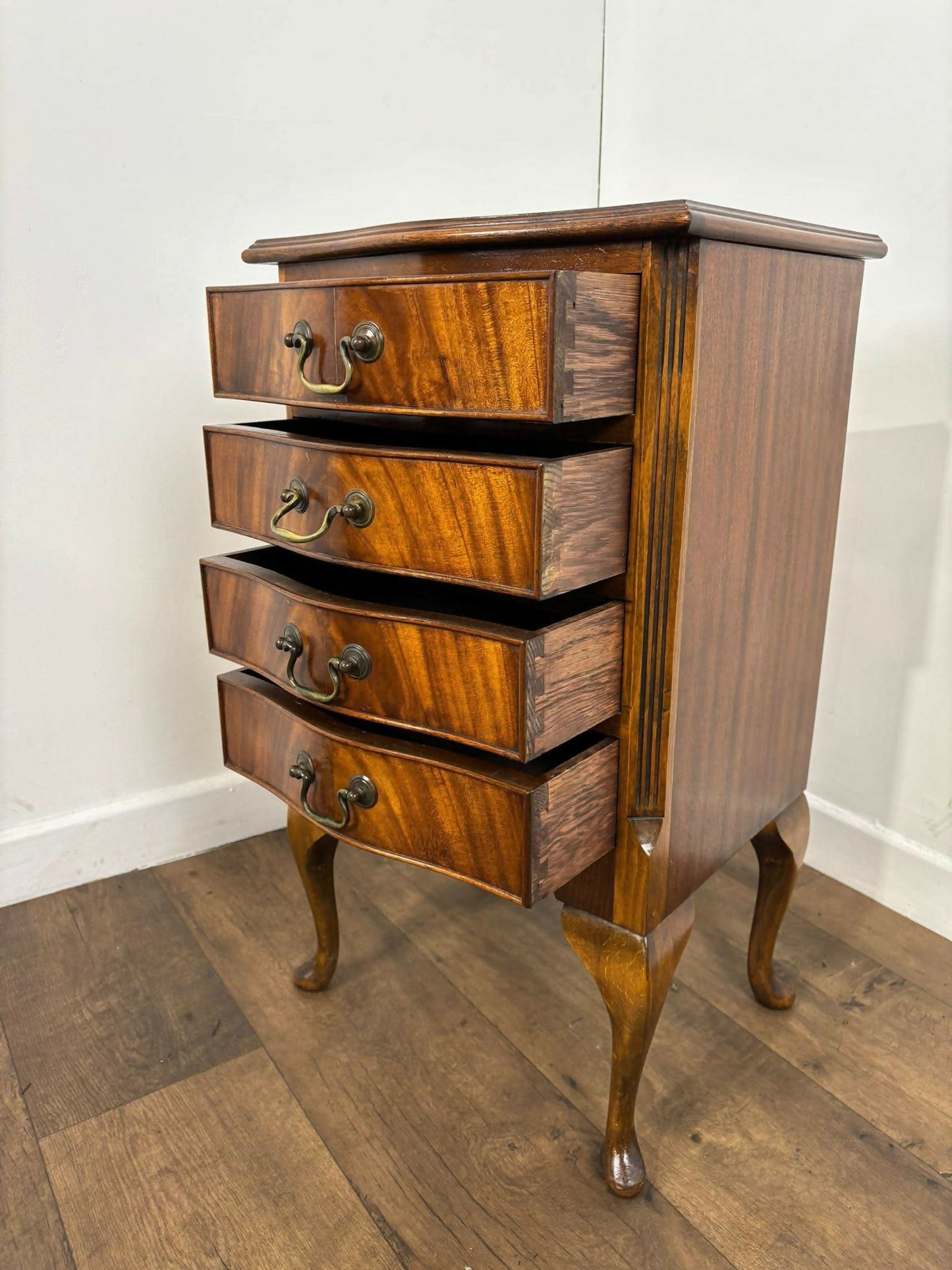 Reproduction Serpentine Front Four Drawer Chest