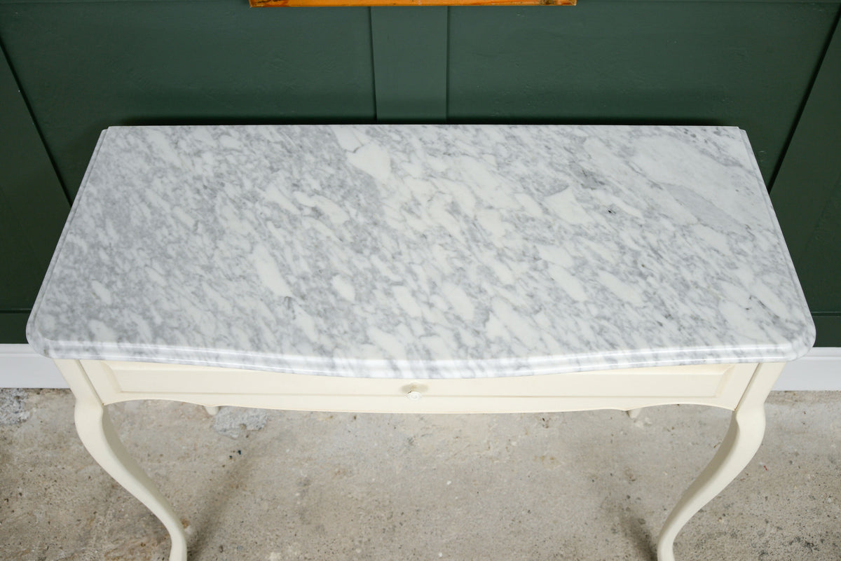 Laura Ashley Provencale Console Table with Marble Top - Ivory