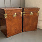 End Table Leather Colonial British Travel Trunks