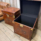 Vintage storage trunks - custom made chests - English antique leather