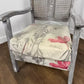 Vintage Painted Grey Cane Back Armchair / Bedroom Chair