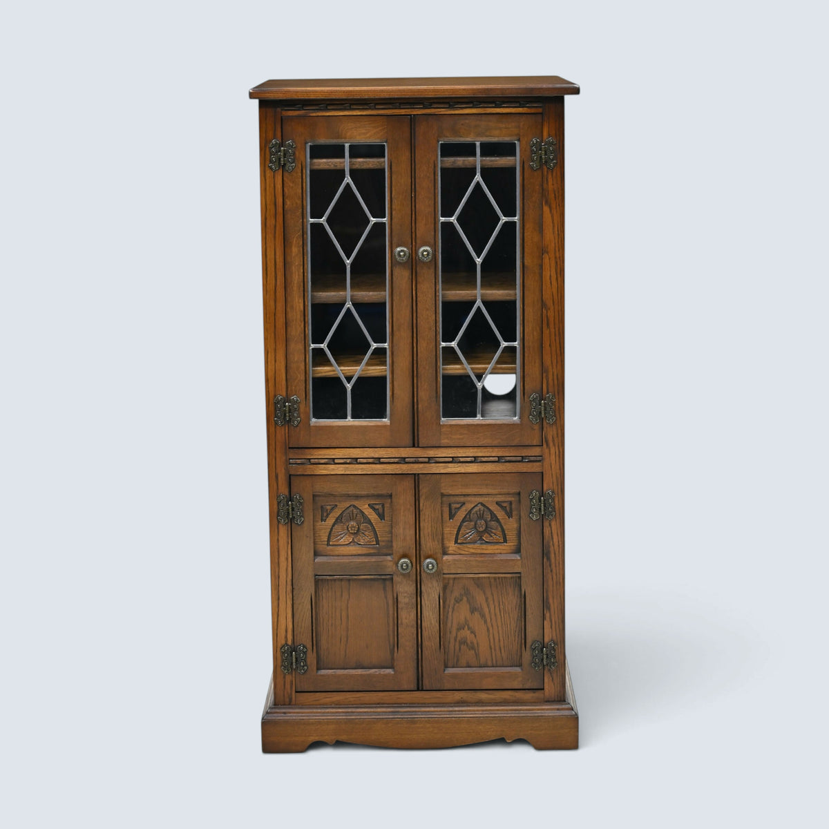 Old Charm Hi Fi/Record Cabinet 3 Adjustable Shelves Light Oak FREE UK Delivery*