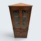 Old Charm Corner Display Cabinet Leaded Glass Tudor Brown EXC FREE UK Delivery*