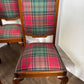 Set Of Six Antique Tartan Upholstered Dining Chairs