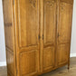 Wardrobe Vintage French Louis Oak Triple Door Carved Armoire Cabinet LOT 6535