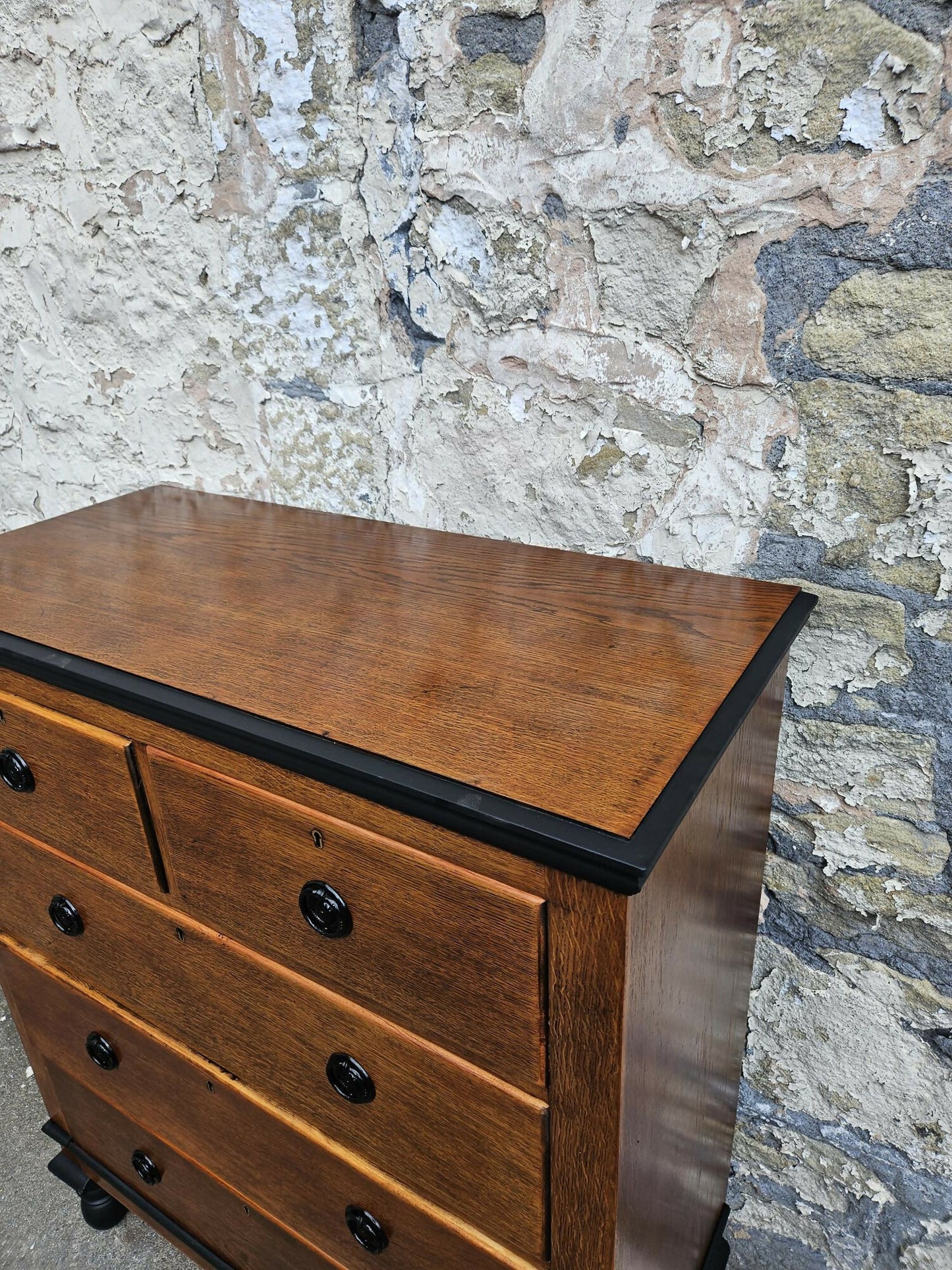 Vintage Oak Chest Of Drawers Five Drawer Lovely Detailing Super Proportions