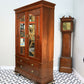 Antique Double Wardrobe Mirrored Doors and Drawers Late Victorian