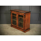 Vintage Victorian Glazed Figured Walnut Bookcase Display Cabinet