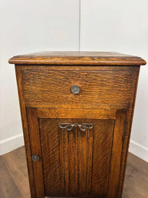 Vintage Oak Bed Side Cabinet