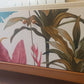Midcentury Retro Sideboard in White and Tropical Plant Print. Living Room Painted Upcycled Furniture
