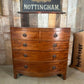 Antique Mid Victorian Bow Front Chest of Five Drawers, c 1840