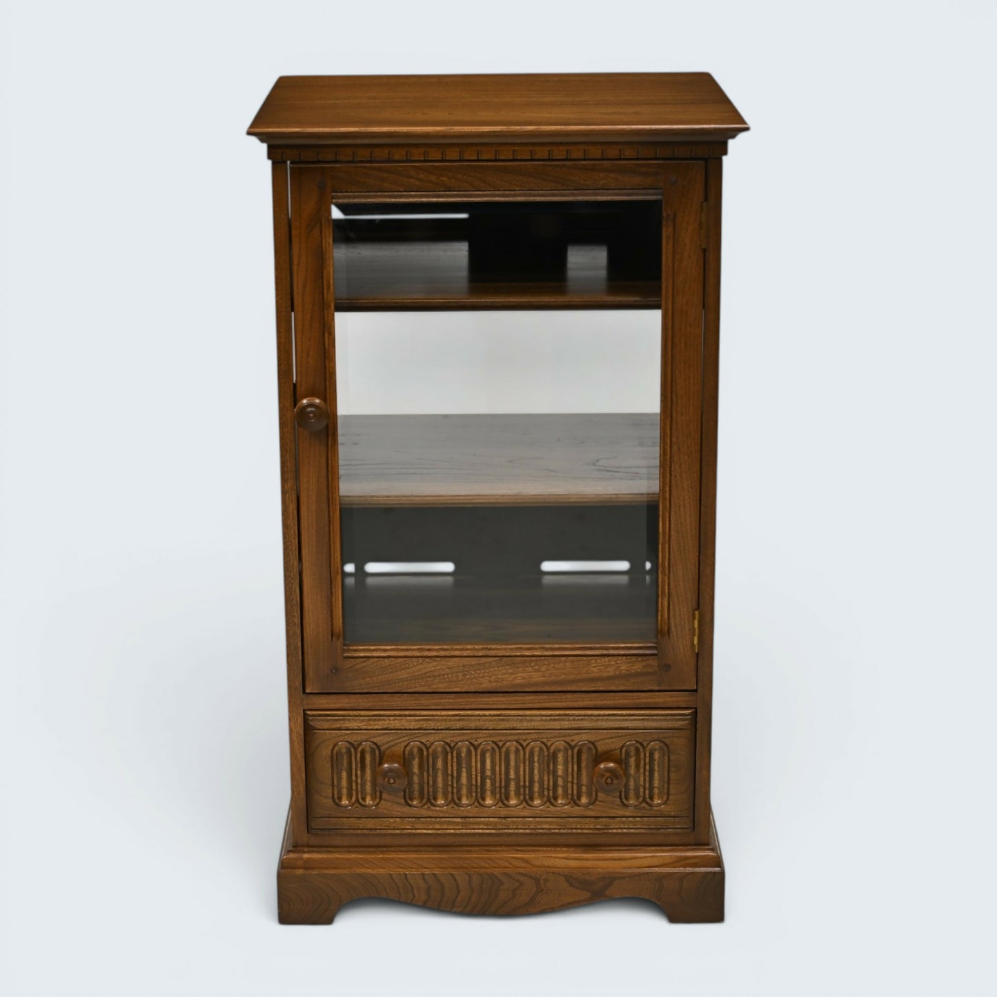 Ercol Hi Fi Cabinet Winchester Model 961 Glass Door Golden Dawn FREE UK Delivery
