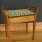 Edwardian Piano Stool – Newly Reupholstered in Bold Geometric Fabric | Vintage Statement Furniture