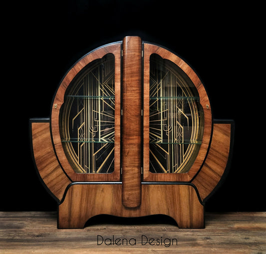 Art Deco Display Cabinet/ Glass / Drinks Cabinet
