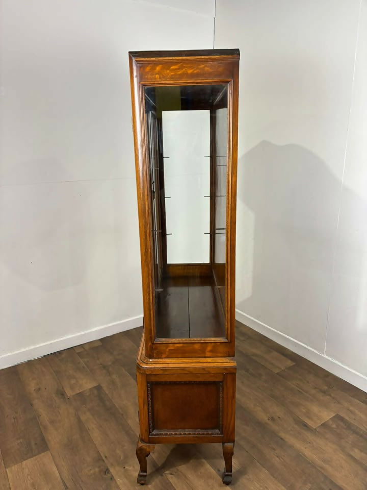 Vintage Oak Display Cabinet With Two Glass Doors