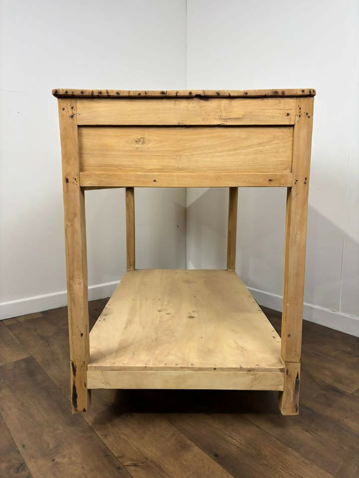 Large Vintage Indian Reclaimed Wood Kitchen Island