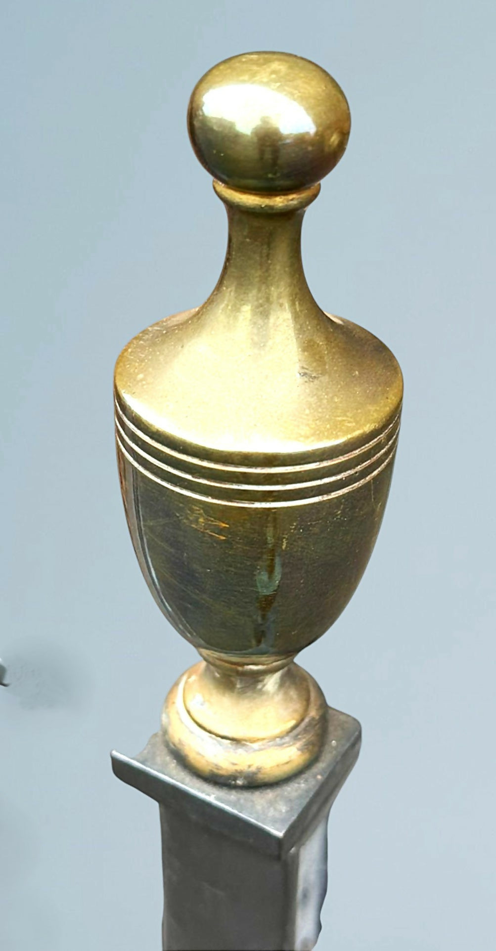 George III Style Wrought Iron and Brass Fire Basket