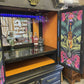 Black vintage look drinks/cocktail cabinet.
