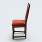 6 Old Charm Dining Chairs Burnt Red Upholstery Tudor Brown FREE UK Delivery