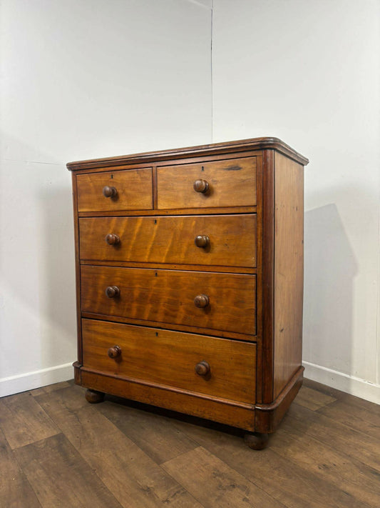 Victorian Mahogany Two Over Three Chest of Drawers