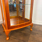 Reproduction Yew Wood Glazed Display Cabinet with Key