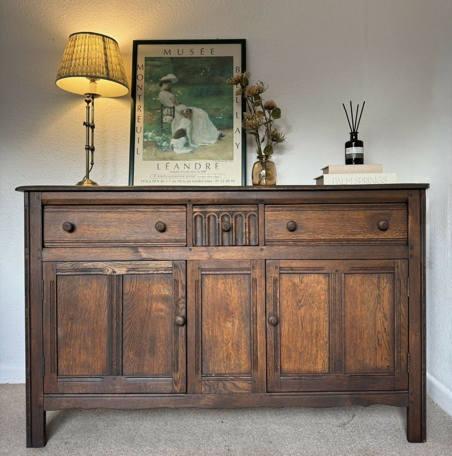 Ercol Colonial Solid Elm Sideboard