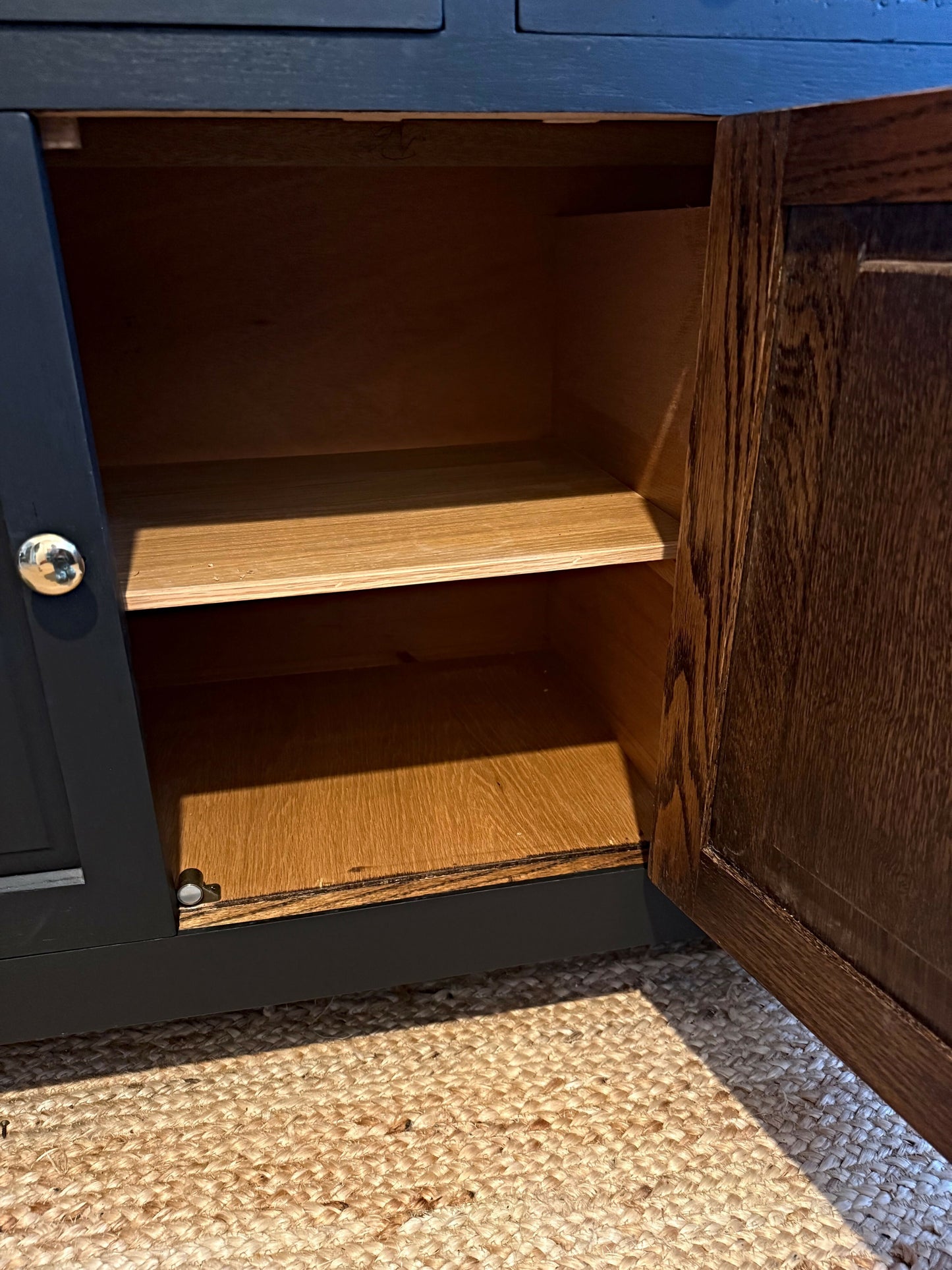 Newly refurbished oak sideboard black by Webber furniture