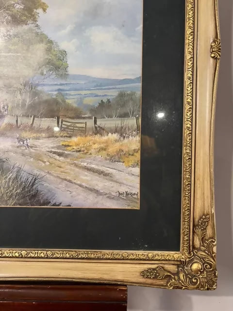 Large Framed Don Vaughan Country Harvest Scene Print