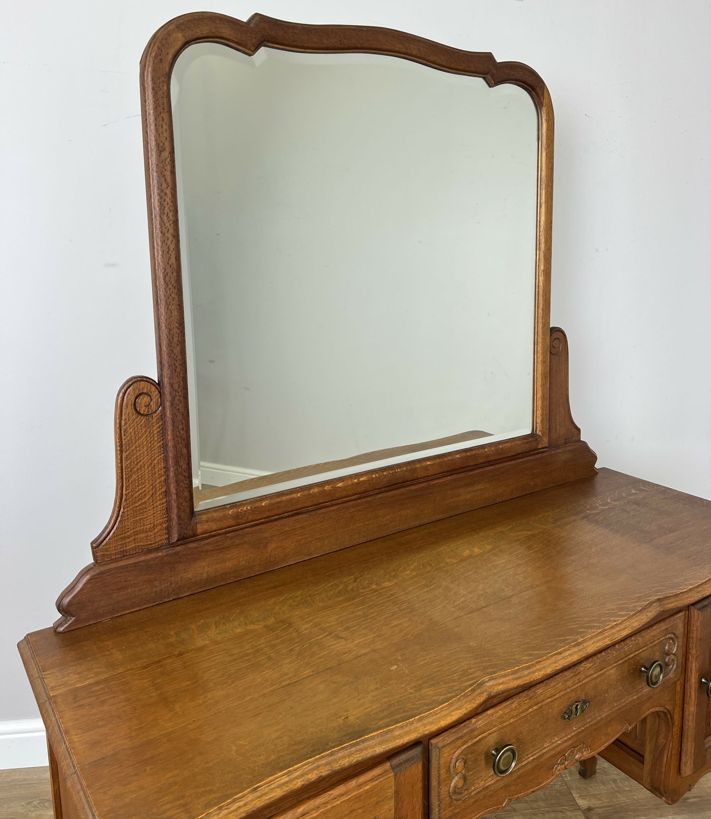 Dressing Table with Mirror Vintage French Oak Louis Vanity Table Makeup LOT 6317