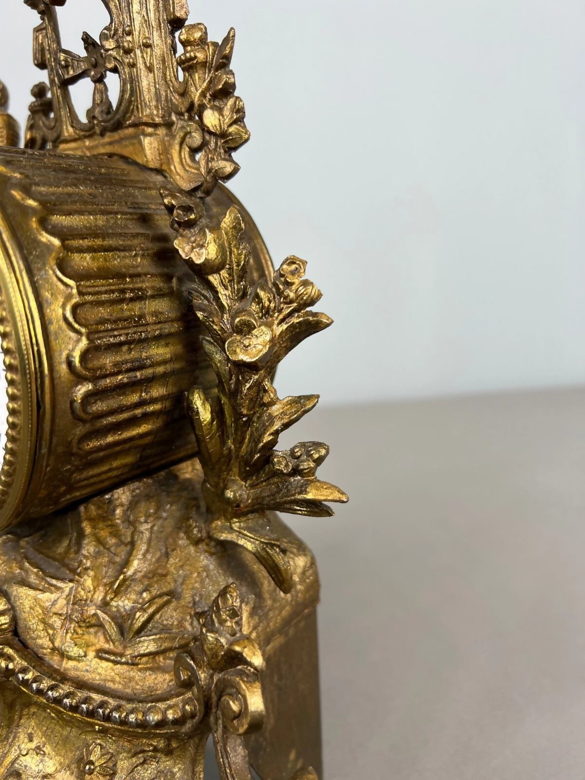 Mantel Clock Antique French Japy Frères Gilt Bronze Figure Clock LOT 3602