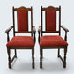 6 Old Charm Dining Chairs Burnt Red Upholstery Tudor Brown FREE UK Delivery