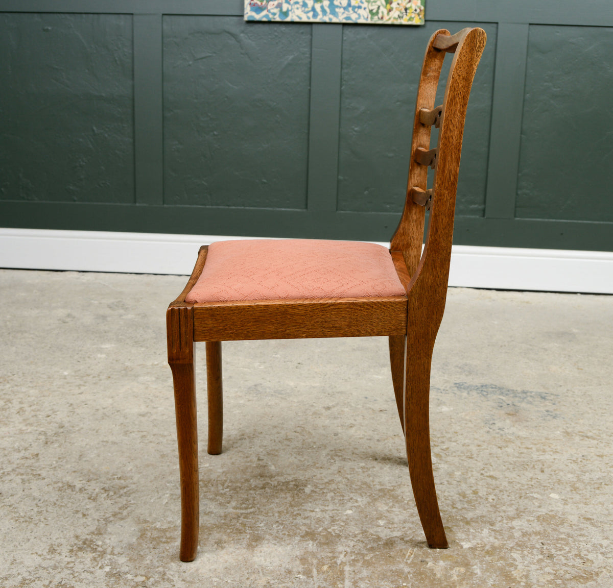 6 Oak Ladder Back Dining Chairs by Strongbow - Mid Century
