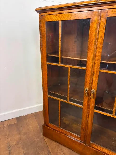 Arts & Crafts / Liberty & Co. Influenced Oak Glazed Bookcase