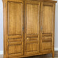 Wardrobe Vintage French Style Oak Triple Door Carved Armoire Cabinet LOT 6526