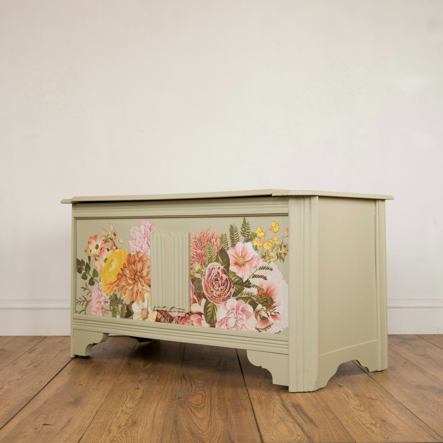 Vintage Oak Upcycled Blanket Box