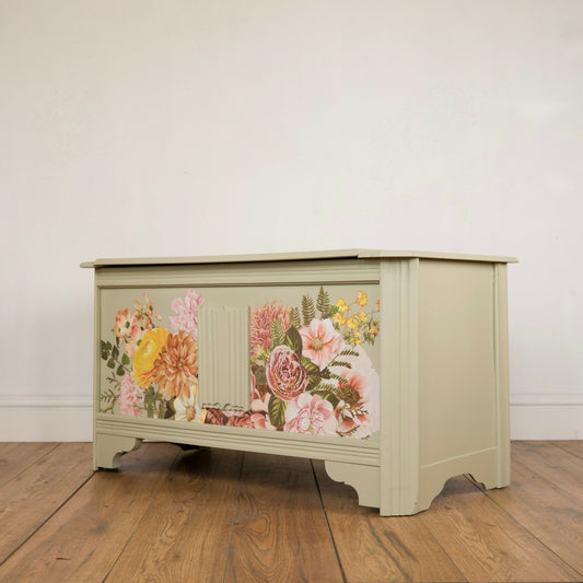 Vintage Oak Upcycled Blanket Box
