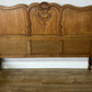 Bed Vintage French Louis XVI Oak Double Bed Frame Carved Headboard LOT 6379
